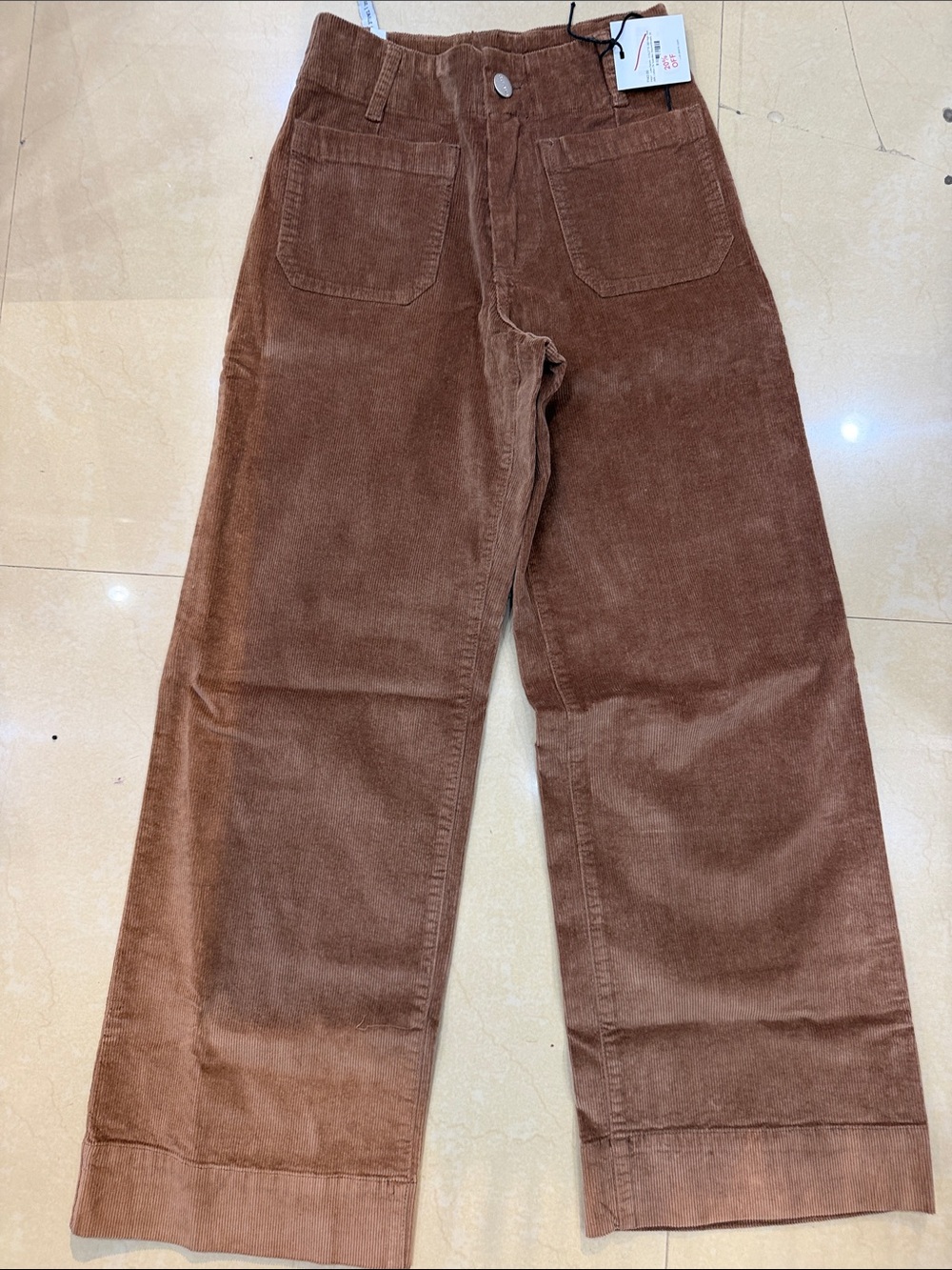 Lola Colette Wide Leg Corduroy Pants in Rustic Brown